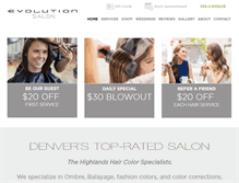 Tablet Screenshot of evolutionsalondenver.com